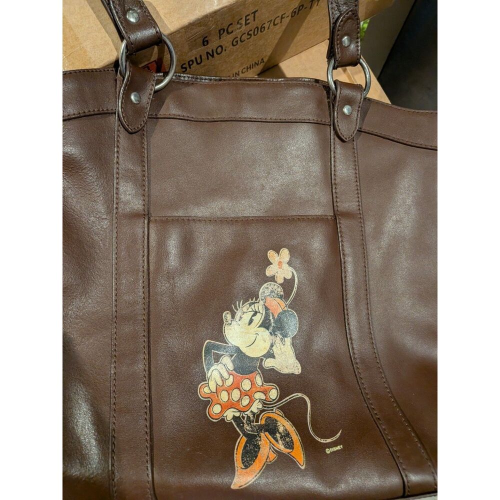 Disney Store Minnie Mouse Genuine Leather Tote Bag